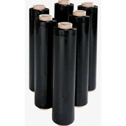 6 bobines Film étirable noir opaque - 17 microns - 45 cm x 300 m