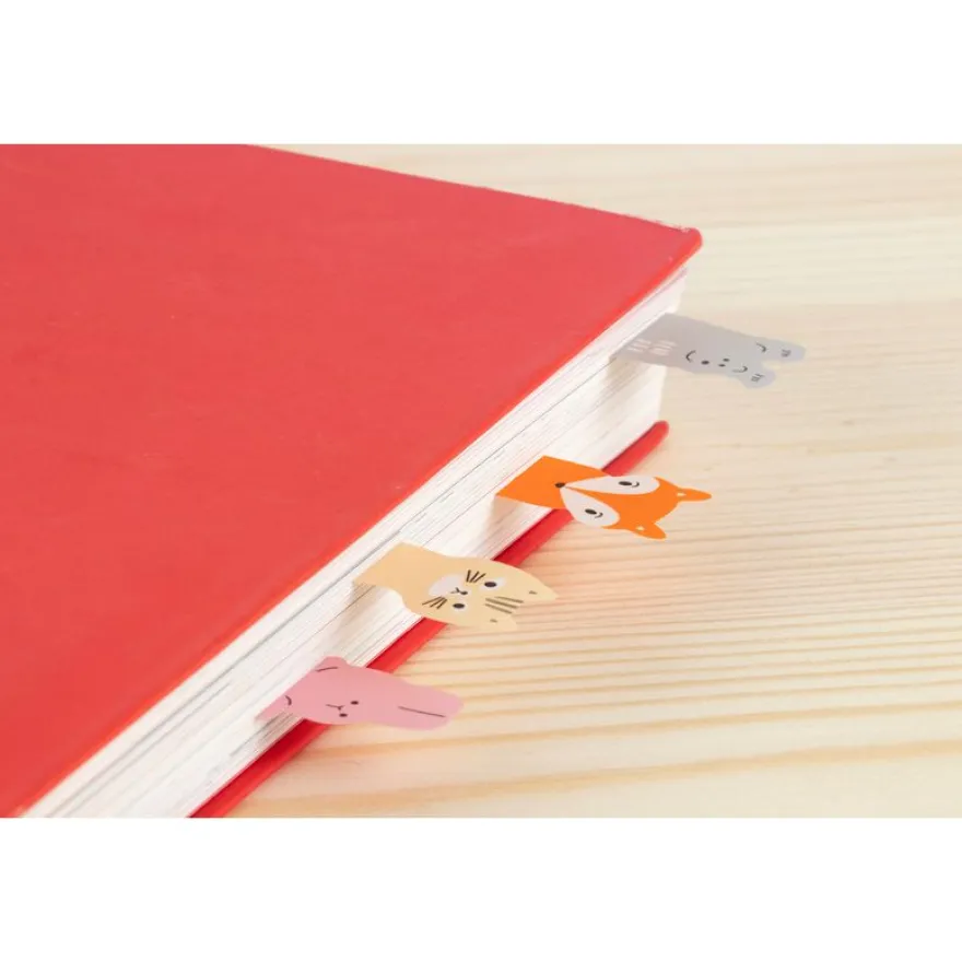 80 index adhésifs - motifs enfantins animaux mignons - repositionnables - pour agendas - livres et devoirs