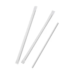 5000 pailles carton blanc - D66 x 197 mm - emballée individuellement