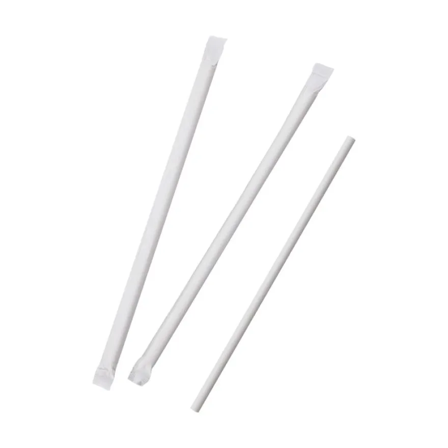 5000 pailles carton blanc - D66 x 197 mm - emballée individuellement
