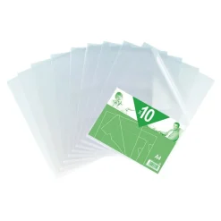 10 Pochettes coin neutres - A4 - pour 25 feuilles - 12/100 - incolore
