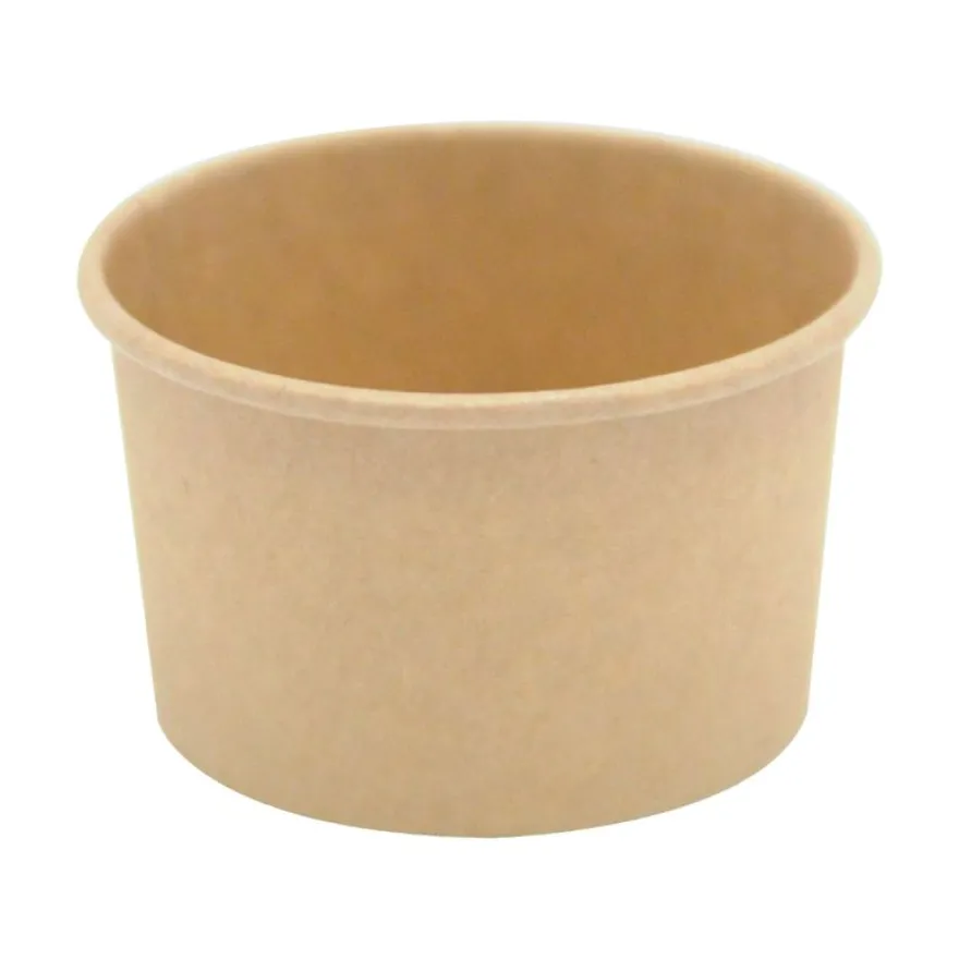 1000 Pots à glace Kraft brun - 86 x 74 x 51 mm