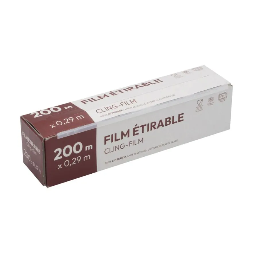 1 rouleau de Film étirable PVC boîte distributrice - 200 x 0.29 ml