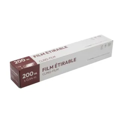 6 rouleaux de Film étirable PVC boîte distributrice - 200 x 0.44 ml