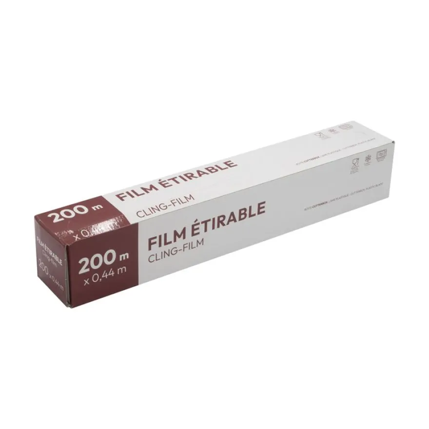 6 rouleaux de Film étirable PVC boîte distributrice - 200 x 0.44 ml