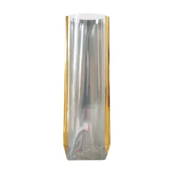100 Sacs à fond rigide impression métallisé lingot d’or - Face transparente – 10×22 cm – Recyclable