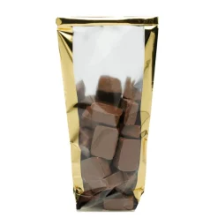 100 Sacs à fond rigide impression métallisé lingot d’or - Face transparente – 10×22 cm – Recyclable