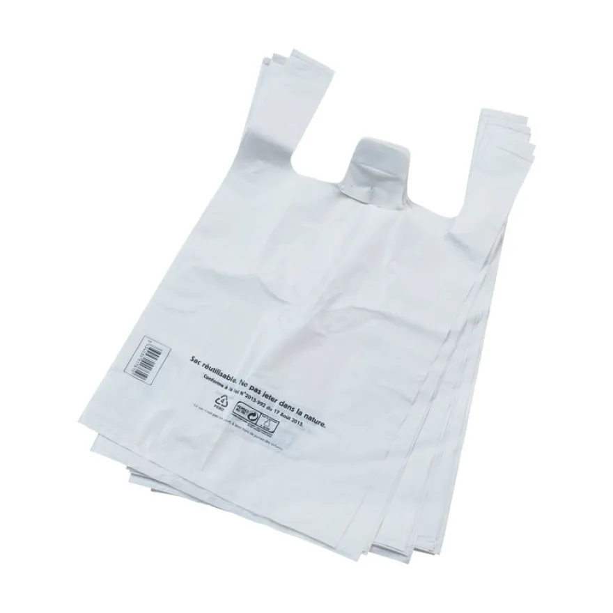 500 Sacs bretelles multi usage blanc - 26 + 12 x 45 cm