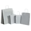 50 Sacs cadeau kraft - poignées torsadées - 32 cm x 12 cm x 44 cm - blanc