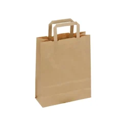 50 Sacs cadeau kraft - poignées plates - 22 cm x 10 cm x 28 cm - brun