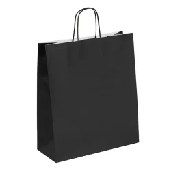 50 Sacs cadeau kraft - poignées torsadées - 35 cm x 13 cm x 40 cm - noir anthracite