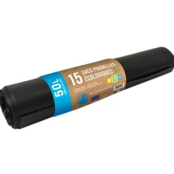15 sacs poubelles - 50L - liens classiques