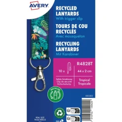 10 tours de cou recyclés avec mousqueton - 44 x 2 cm - Motif tropical