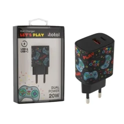 Adaptateur USB Let's Play i-Total - Charge rapide 20W
