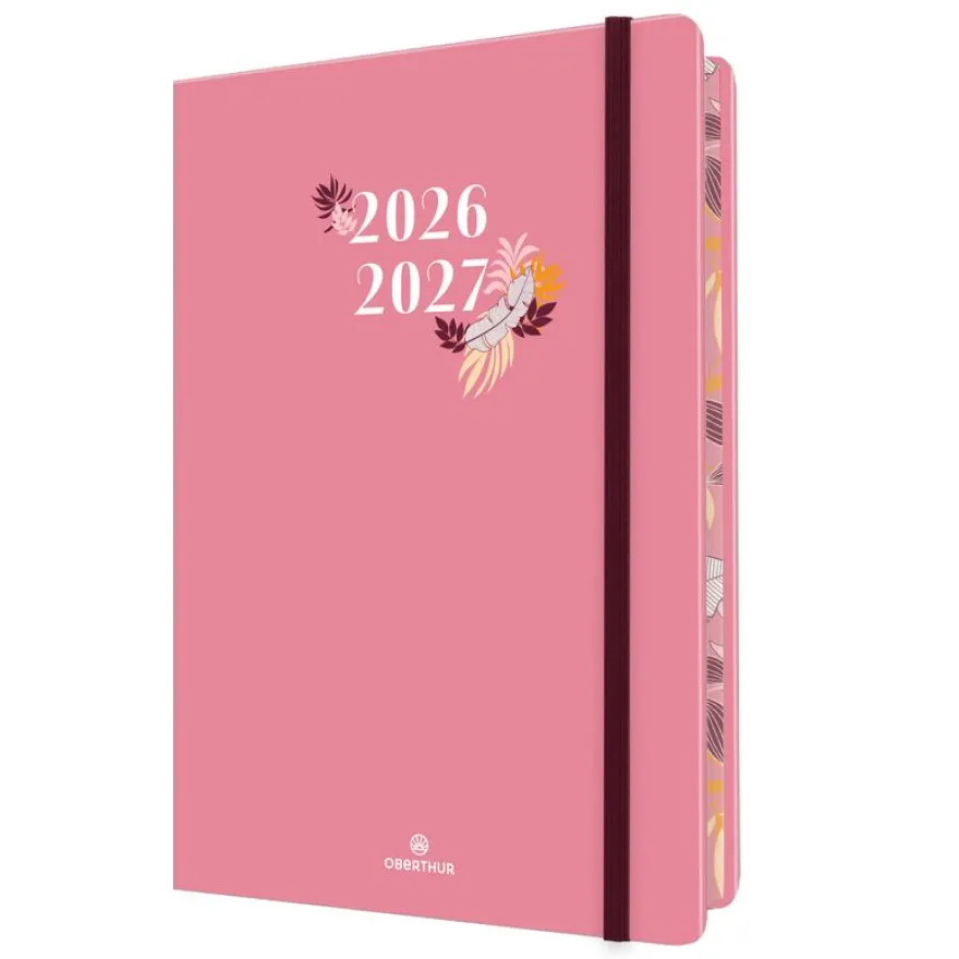 Agenda à élastique Tivoli - 1 semaine sur 2 pages - 10 x 15 cm - rose - Oberthur