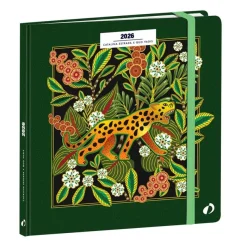 Agenda Année Civile - EXECUTIF FR - Couverture Catalina Estrada avec élastique - Tigre - 16x16 cm - Semainier - 13 mois de décembre à décembre - Quo Vadis