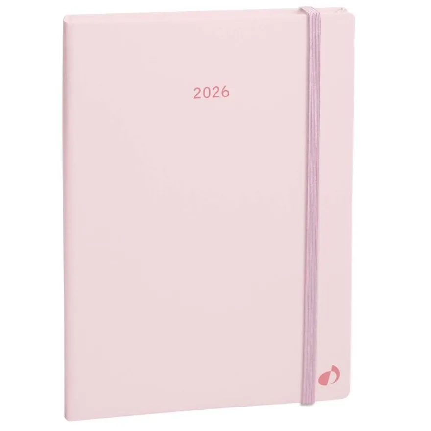 Agenda Année Civile - MINISTRE COLOR Multilingue - Couverture Pastel avec élastique- Rose - 16x24 cm Semainier - 13 mois de décembre à décembre - Quo Vadis