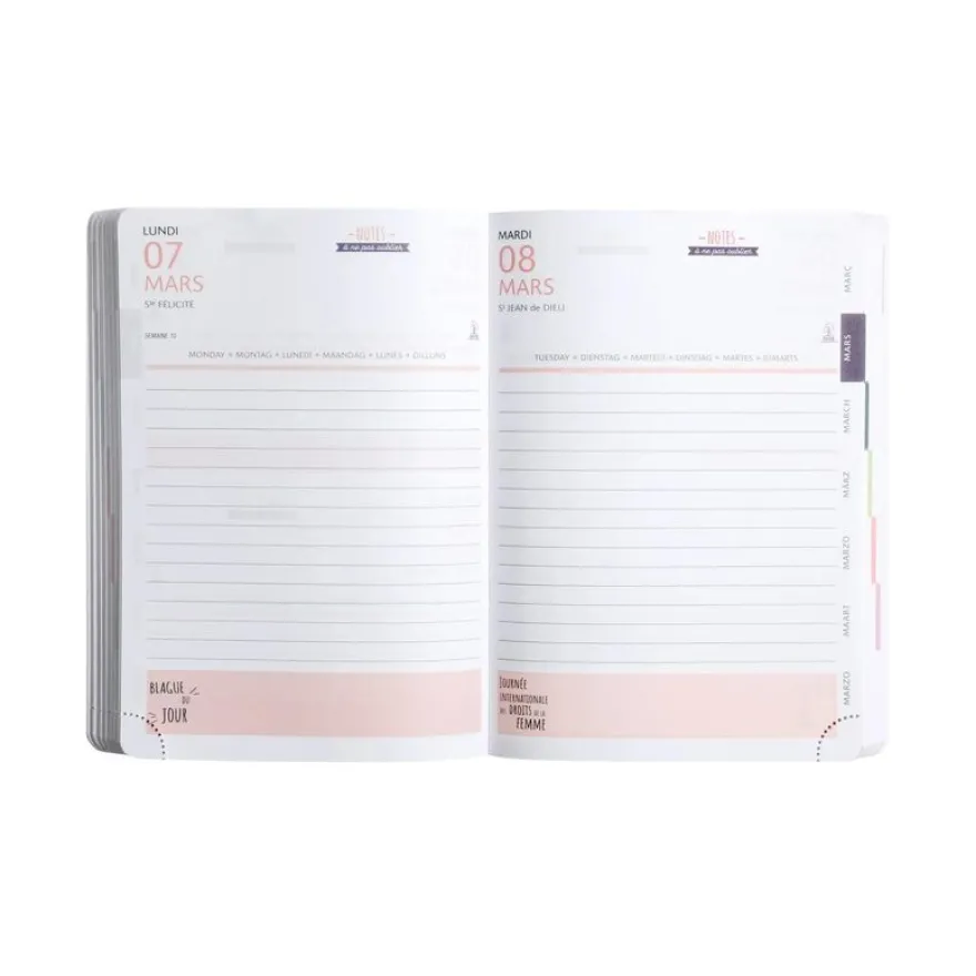 Agenda Ariel - 1 jour par page - 12 x 17 cm - Bleu - Exacompta
