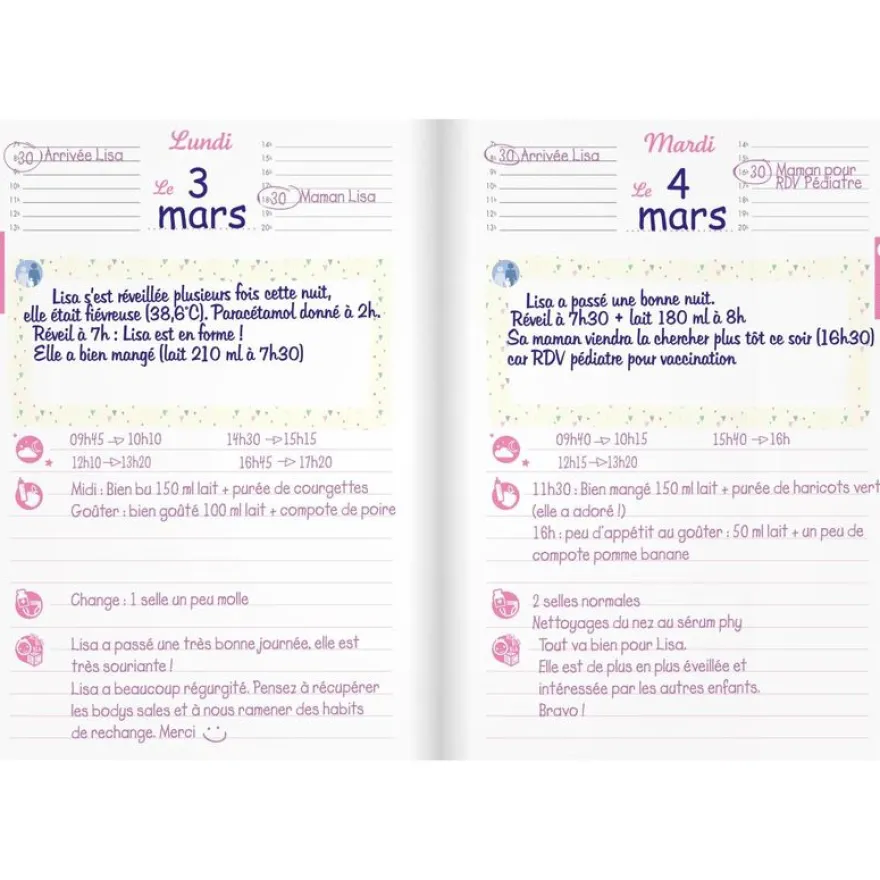Agenda Baby Day non daté - 1 jour par page - 15 x 21 cm - Exacompta