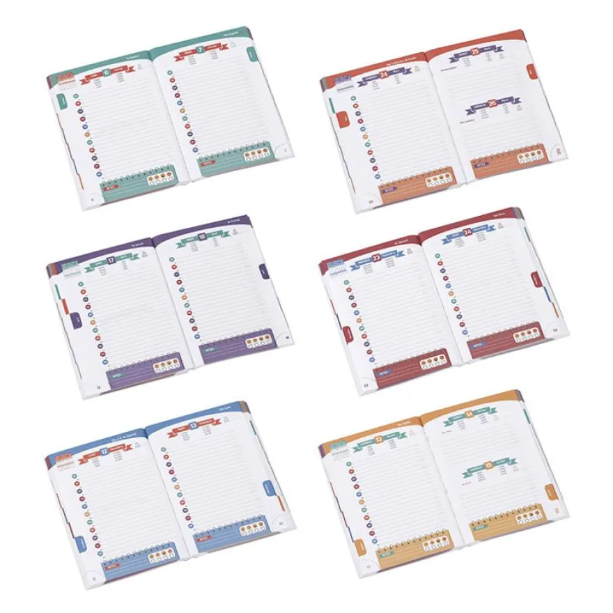 Agenda Bubbles - 1 jour par page - 12 x 17 cm - rose ou bleu - Viquel
