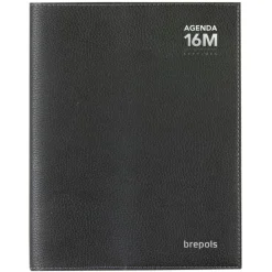 Agenda Calpe - 16 mois - 1 semaine par 2 pages - 21,9 x 15,9 cm - noir - Brepols