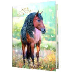 Agenda Cheval - 1 jour par page - 12,5 x 17,5 cm - brun - Oberthur