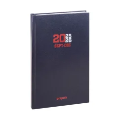 Agenda College 16 mois - 1 jour par page - 13 x 21 cm - noir - Brepols