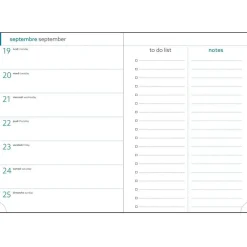 Agenda de bureau 16 mois Auréa - 1 semaine sur 1 page - 15 x 21 cm - Bleu - Exacompta