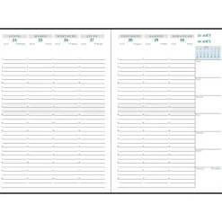 Agenda de bureau 16 mois Vérone - 1 semaine sur 2 pages - 21 x 29,7 cm - Noir - Exacompta