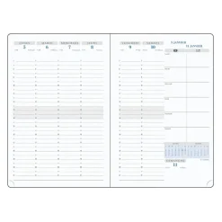 Agenda de bureau Canvas - 1 semaine sur 2 pages - 15 x 21 cm - disponible dans différentes couleurs - Exacompta