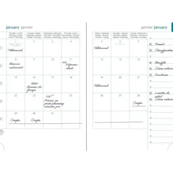 Agenda de bureau Carte EasySlim 21 - 1 mois sur 2 pages - 15 x 21 cm - Bleu azur - Exacompta