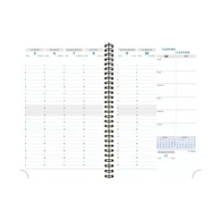Agenda de bureau Cléa All in One Horizons 20S Visuel spiralé - 1 semaine sur 2 pages + 1 carnet de notes ligné -15 x 21 cm - Violet/Or - Exacompta