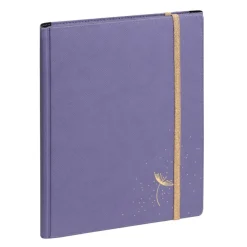 Agenda de bureau Cléa All in One Horizons 20S Visuel spiralé - 1 semaine sur 2 pages + 1 carnet de notes ligné -15 x 21 cm - Violet/Or - Exacompta