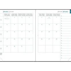 Agenda de bureau EasySlim 21 Carte - 1 mois sur 2 pages - 15 x 21 cm - Noir - Exacompta