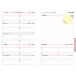 Agenda de bureau Nubia - 1 semaine sur 2 pages - 15 x 21 cm - Bleu - Exacompta