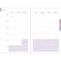Agenda de bureau Nubia - 1 semaine sur 2 pages - 15 x 21 cm - Bleu - Exacompta