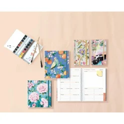 Agenda de bureau Sophie Adde Lady 18S spiralé - 1 semaine sur 2 pages - 15 x 17 cm - Oranges - Exacompta