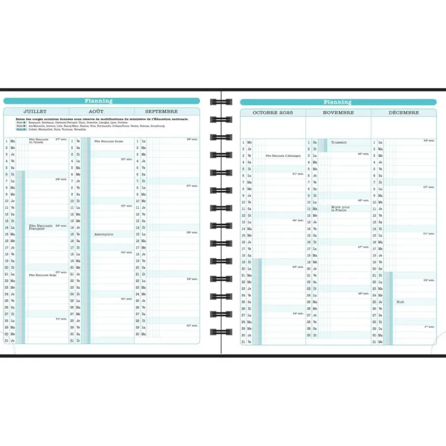 Agenda de bureau Sophie Adde Lady 18S spiralé - 1 semaine sur 2 pages - 15 x 17 cm - Oranges - Exacompta