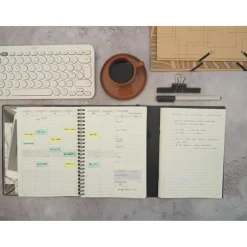 Agenda de bureau spiralé 16 mois Classic All in One - 1 semaine sur 2 pages - 15 x 21 cm - Noir - Exacompta