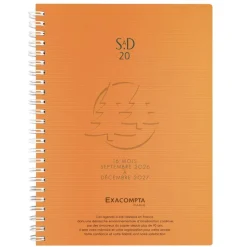 Agenda de bureau spiralé 16 mois Linicolor - 1 semaine sur 2 pages - 15 x 21 cm - disponible dans différentes couleurs - Exacompta