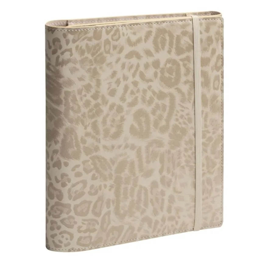 Agenda de bureau spiralé 16 mois Fauve All in One - 1 semaine sur 1 page - 15 x 21 cm - Beige - Exacompta