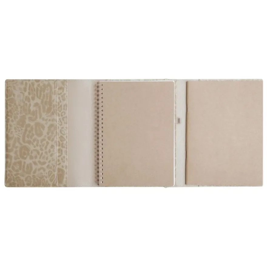 Agenda de bureau spiralé 16 mois Fauve All in One - 1 semaine sur 1 page - 15 x 21 cm - Beige - Exacompta