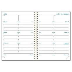 Agenda de bureau spiralé 16 mois Vérone - 1 semaine sur 2 pages - 14 x 18 cm - disponible dans différentes couleurs - Exacompta