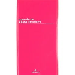 Agenda de poche Boréal Étudiant - 1 semaine par page - 9,5 x 18 cm - rouge - Oberthur