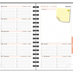 Agenda de poche Dodo & Cath Lady 16S spiralé - 1 semaine sur 2 pages - 9 x 16 cm - Poisson rouge - Exacompta