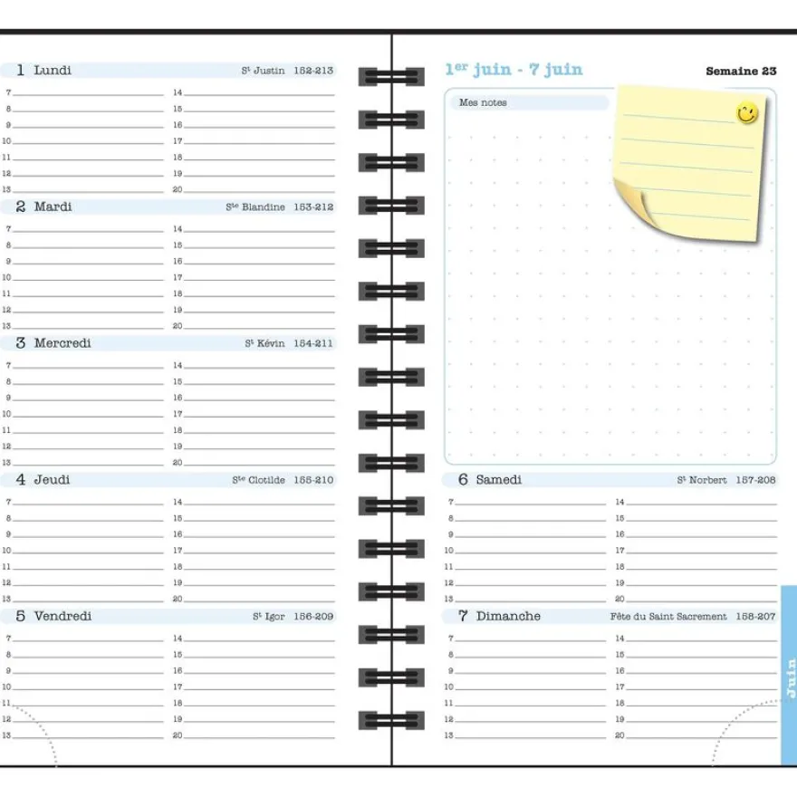 Agenda de poche Dodo & Cath Lady 16S spiralé - 1 semaine sur 2 pages - 9 x 16 cm - Poisson rouge - Exacompta