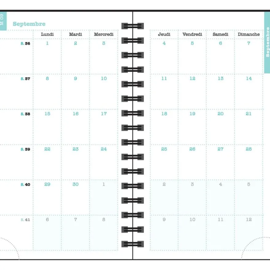 Agenda de poche Dodo & Cath Lady 16S spiralé - 1 semaine sur 2 pages - 9 x 16 cm - Poisson rouge - Exacompta