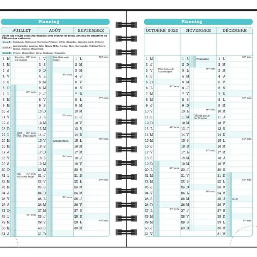 Agenda de poche Dodo & Cath Lady 16S spiralé - 1 semaine sur 2 pages - 9 x 16 cm - Poisson rouge - Exacompta