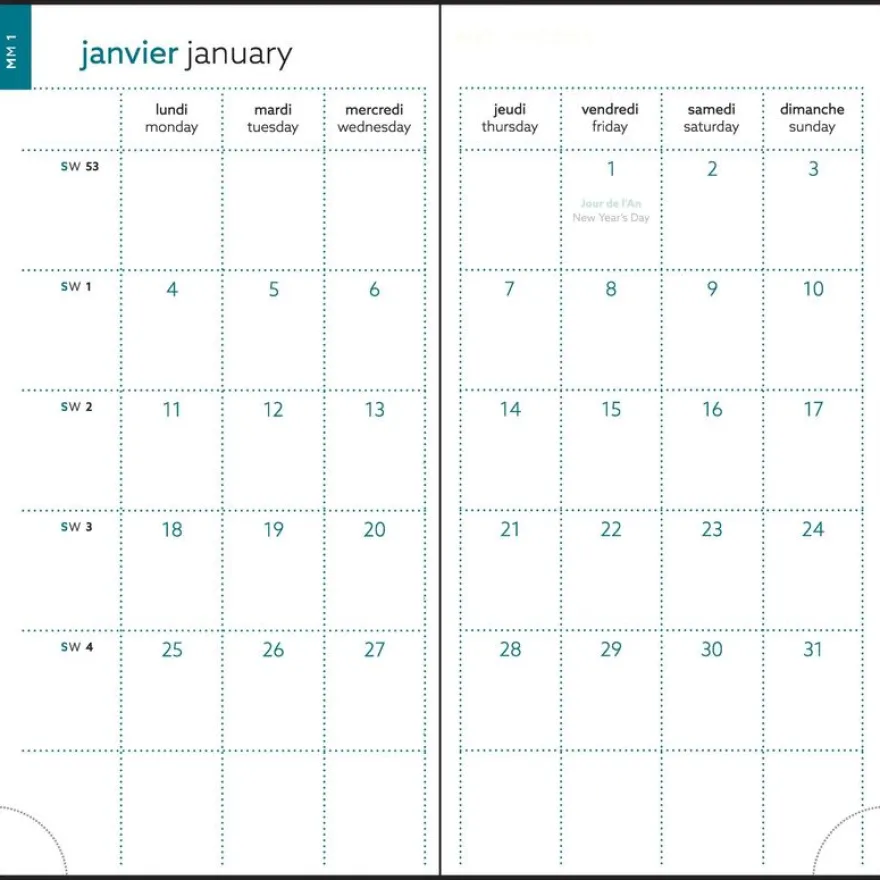 Agenda de poche Gwenaëlle Trolez - 1 semaine sur 2 pages - 9 x 17,5 cm - oiseaux - Exacompta