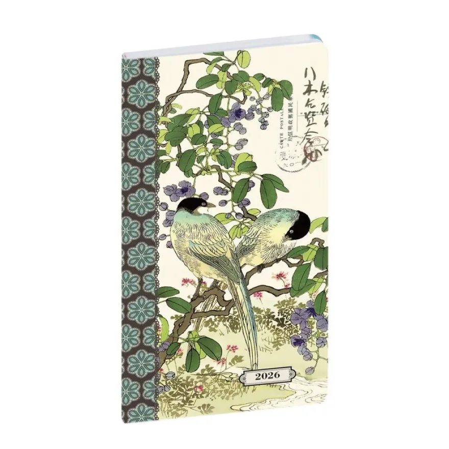 Agenda de poche Gwenaëlle Trolez - 1 semaine sur 2 pages - 9 x 17,5 cm - oiseaux - Exacompta